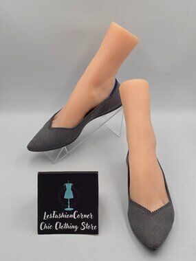 Rothys Women's Gray  Blue Pointed-Toe Comfortable Flats Shoes Size 7 3838